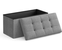 MIRA Home - Opbergdoos - Opbergkist - Halbank - Lichtgrijs - 38x38x40cm
