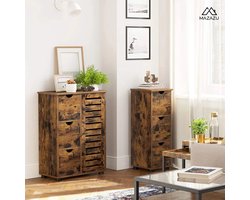 MIRA Home - Opbergkast - Kast - Dressoir - Wandkast - Halkast - Ladekast - Vintage - 60x30x80cm