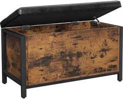 MIRA Home Opbergkist - Bedkast - Vintage - Hout - 80x40x50