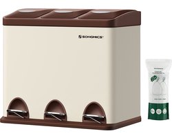 MIRA Home - Prullenbak - Afvalscheiding - Vuilnisbak - Afvalbak - Pedaalemmer - Bruin - Metaal - 24L