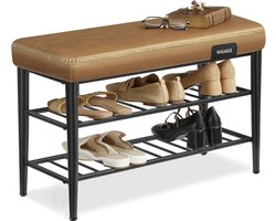 MIRA Home - Schoenenbank - kunstleer - Zwart - 30x80x50