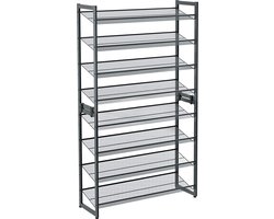Mira Home Schoenenrek Rek Grijs Metaal 92.5 x 30.7 x 163.5 cm