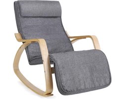 MIRA Home - Schommelstoel voor volwassenen - Schommelstoel binnen - Stoelen - Licht grijs - 67x115x91