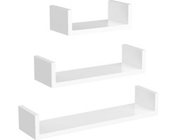 MIRA Home - Wandplank - Set van 3 - Boekenplank - Fotoplank - Muurdecoratie - Planken - 30/45/60x10x15cm
