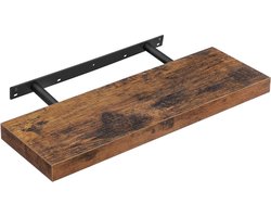 MIRA Home - Wandplank zwevend - Boekenplank - Muurplank - Bruin - 60x20x3,8 cm