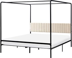 MIRABEAU - Tweepersoonsbed - Zwart - 180 x 200 cm - IJzer