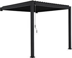 Mirador Classic overkapping muurbevestiging - 300 x 300 cm - Antraciet - Aluminium / Vrijstaande / Luxe overkapping - Tuinprieel / Carport / Veranda / Pergola