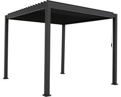 Mirador Deluxe terrasoverkapping - 300 x 300 cm - antraciet - Luxe / Vrijstaande / Aluminium lamellen overkapping - Tuinprieel / Carport / Veranda / Pergola