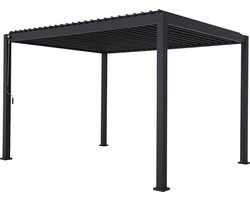 Mirador Deluxe terrasoverkapping - 300 x 360 cm - antraciet - Luxe / Vrijstaande / Aluminium lamellen overkapping - Tuinprieel / Carport / Veranda / Pergola