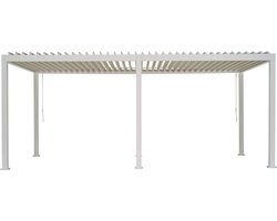 Mirador Deluxe terrasoverkapping - 300 x 600 cm - lichtgrijs - Luxe / Vrijstaande / Aluminium lamellen overkapping - Tuinprieel / Carport / Veranda / Pergola