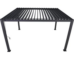 Mirador Deluxe terrasoverkapping - 360 x 400 cm - antraciet - Luxe / Vrijstaande / Aluminium lamellen overkapping - Tuinprieel / Carport / Veranda / Pergola
