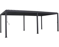 Mirador Deluxe terrasoverkapping - 360 x 720 cm - antraciet - Luxe / Vrijstaande / Aluminium lamellen overkapping - Tuinprieel / Carport / Veranda / Pergola
