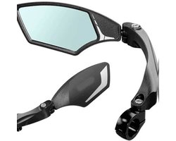 Mirage Fietsspiegel links - pedelec spiegel - onbreekbaar glas - zwart