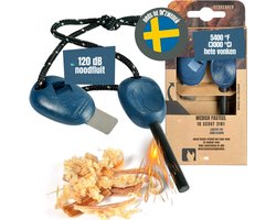 MIRA®Vuurkit - Vuurstaal - Vuurmaker - Blauw - ‎23cm x 8cm x 2cm