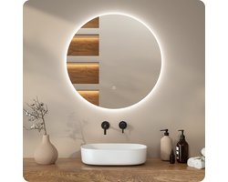 Mirlux Badkamerspiegel met LED Verlichting 80 cm Rond – 3 Lichtkleuren – Anti-Condens Wandspiegel