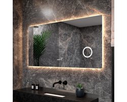 Mirlux Badkamerspiegel met LED Verlichting & Verwarming – Rechthoekige Wandspiegel – Anti Condens Douchespiegel - 160x80CM