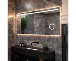 Mirlux Badkamerspiegel met LED Verlichting & Verwarming – Rechthoekige Wandspiegel – Anti Condens Douchespiegel - 180x80CM