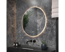 Mirlux Badkamerspiegel met LED Verlichting & Verwarming – Wandspiegel Rond – Anti Condens Douchespiegel - 80CM