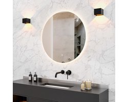 Mirlux Badkamerspiegel met LED Verlichting & Verwarming – Wandspiegel Rond – Anti Condens Douchespiegel - 80CM