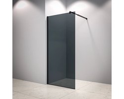 Mirlux Nova Inloopdouche – Luxe Douchewand van 8 mm Veiligheidsglas met Nano Coating – Gerookt Glas – Zwart Aluminium Frame – 90×200 cm