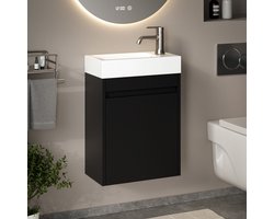 Mirlux Toiletmeubel Mat Zwart - Fonteinmeubel - Wc Kastje - Wc Meubel - 40cm