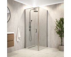 Mirlux Vela Inloopdouche – Luxe Douchecabine van 8 mm Veiligheidsglas met Nano Coating – Transparant Glas – Chroom Aluminium Frame – 90×200 cm