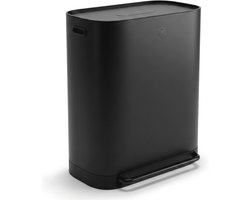 MIRO DuoSort Prullenbak 60 Liter – Pedaalemmer 2 Vakken (2x30L) + Extra Bak – 3 Afvalstromen – Geurfilter – Soft Close Deksel – Uitneembare Binnenemmers – Afvalscheiding Keuken – Vuilnisbak – Afvalemmer – Mat Zwart