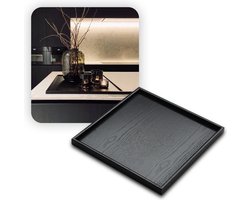 MIRO® Houten Dienblad - Vierkant - 36X36 cm - Woondecoratie Tafel Dienblad - Schootkussen, Bedtafel, Schootdienblad & Koffietafel - Zwart