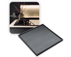 MIRO® Houten Dienblad - Vierkant - 49X49 cm - Woondecoratie Tafel Dienblad - Schootkussen, Bedtafel, Schootdienblad & Koffietafel - Zwart