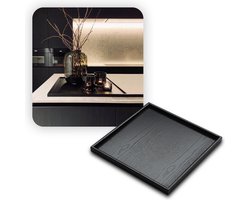 MIRO® Houten Dienblad Vierkant - Decoratieve Dienbladen - Serveerblad - Sierblad - 30 x 30 CM - Zwart