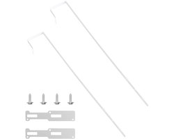 Mirror Hanger for Over Door, 2 Height Adjustable Door Mirror Hangers Set with Protective Linen Over the Door Mirror Hooks Mirror Brackets Set, White