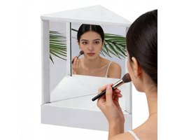Mirror Non Reversing, niet omkeerbare spiegel cosmetische spiegel, tafelspiegel, echte spiegel, niet omkeerbaar