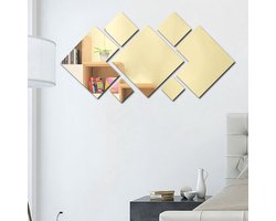 Mirror Wall Stickers Set - Acryl Spiegel Wanddecoratie - Verwijderbare DIY Grote Spiegels voor Thuis - Woonkamer Slaapkamer Sofa Achtergrond Wand Sticker Decoratie