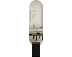 MIRRORS AND MORE MISOU - Wandspiegel - Passpiegel - Staande - Ronde Spiegel - Organische vorm - Ovaal - Modern - Hout - MDF - 180x45cm - MATHILDA