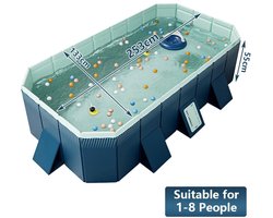 Miryx Zwembad - Opzetzwembad - Groot Familiezwembad - Opvouwbaar - Draagbaar - 2.5m - 4 Laags - 253x133x55cm - Blauw