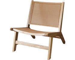 MISOU Bali Stoel - Fauteuil - zonder Armleuning - Relaxzetel - Rotan - Hout - Lounge - Stoel - Relaxfauteuil - met Rugleuning
