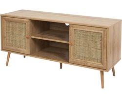 MISOU Bali TV Meubel - Kast - met Opbergruimte - Wandkast - TV Stand - Wandmeubel - Rotan - Hout - met 2 Deuren