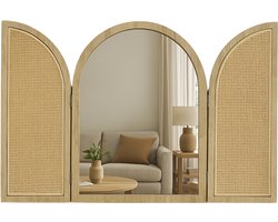 MISOU Bali Wandspiegel - Shutter - Spiegel - Hout - 40x50cm - Woondecoratie - Vensterbank - Accessoires - Tuinspiegel - Veranda- Decoratie - Miroir Mural