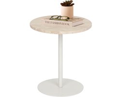 MISOU Bijzettafel - Rond - Koffietafel - Travertin - Modern - Organisch - Zand - Beige - 40x45cm - LILLY