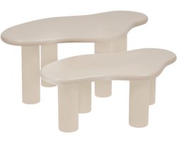 MISOU Bijzettafel set van 2 - Salontafel - Koffietafel - Banktafel - 100x60x40cm - Pine - Hout - ASTRA