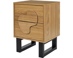 MISOU Calypso Nachtkastje - Wandkast - met Lades - Bijzettafel - Nachtkast - op Poten - Industrieel - Hout
