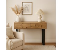 MISOU Calypso Sidetable - Console tafel - Kaptafel - Make up tafel - Consoletafel - Haltafel - Woonkamer - Wandtafel - Hout - Tafel - met Lades