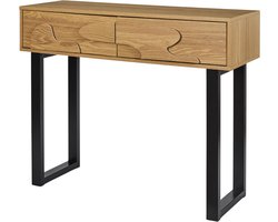 MISOU Calypso Sidetable - Kaptafel - Make up tafel - Consoletafel - Haltafel - Woonkamer - Wandtafel - Hout - Tafel - met Lades