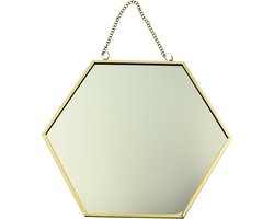 MISOU Hexagon Spiegel - Goud - 17x20 cm - Klein - Wandspiegel - Luxe - Accessoire - Wanddecoratie - Miroir Mural - JUNA