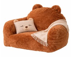 MISOU Kinderfauteuil - Fauteuil - Kinderzetel - Peuterstoel - Teddy Stoel - 60x52x65 cm - Bruin - COZY