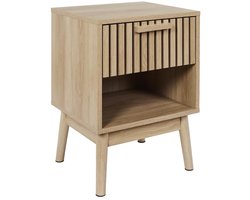 MISOU Klaus Nachtkastje - Met Lade - Wandkast - Hout - Bruin - Ladekastje - Slaapkamer - Dressoir - Hal - 40x35x55cm