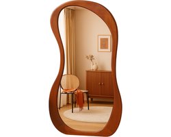 MISOU Organische Spiegel - Wandspiegel - 120x73cm - Hout - Donkerbruin - Retro - SPICA