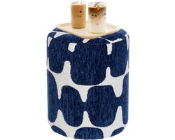 MISOU Poef - Hocker - Stoel - Bijzettafel - kinderpoef - 30x36 cm - Rond - Blauw - DESI