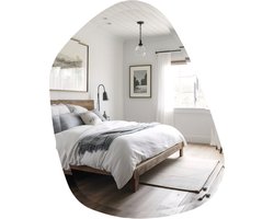 MISOU Spiegel - Organische Vorm - Facet rand - 60x58cm - Wandspiegel - Wanddecoratie - Badkamerspiegel - Miroir Mural