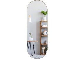 MISOU Spiegel - Passpiegel - Goud - Ovaal - Hangend - 112x40cm - Glas - Wandspiegel